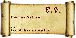 Bertan Viktor névjegykártya